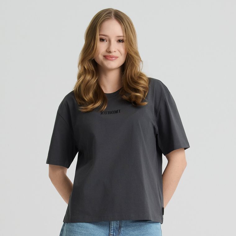 T-shirt oversize z bawełny czesanej Kuromi NOWEAR