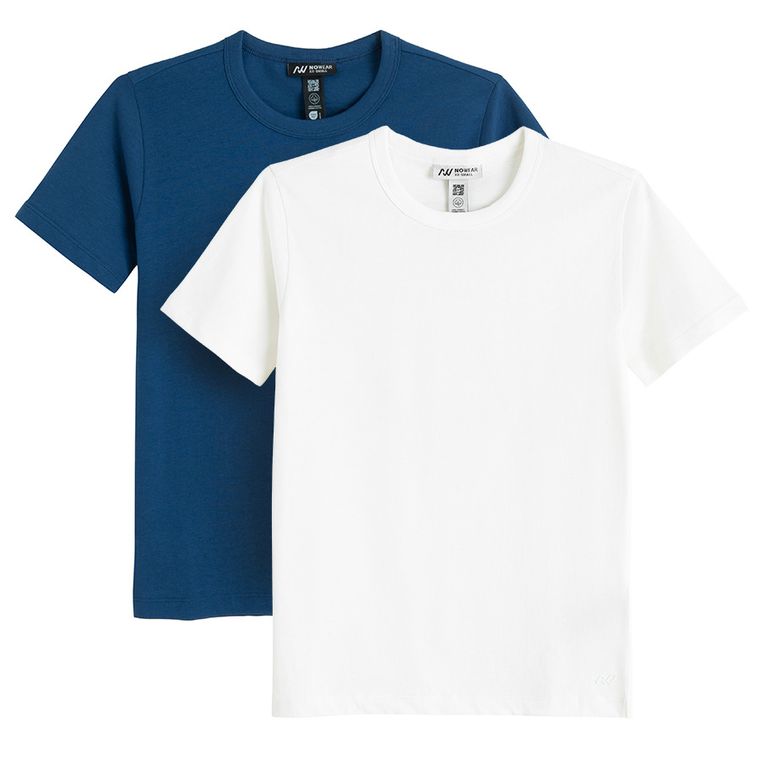 T-shirt z bawełny czesanej 2-pack NOWEAR