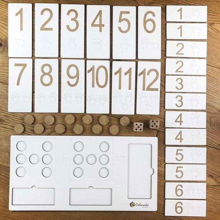 Tablica matematyczna. Liczenie i dodawanie do 12