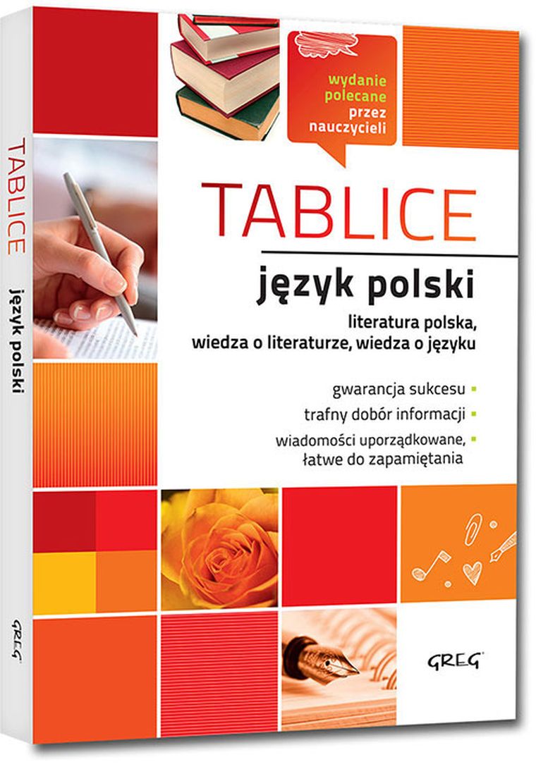 Tablice: język polski. Literatura polska, wiedza o literaturze, wiedza o języku