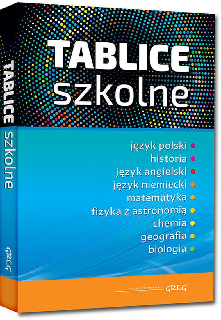 Tablice szkolne: język polski, historia, język angielski, język niemiecki, matematyka, fizyka z astronomią, chemia, geografia, biologia