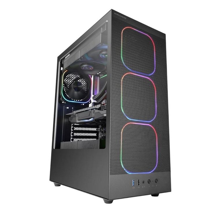 Tacens, Mars, obudowa komputerowa, MC-NEBULA BLACK ATX 4xARGB fans