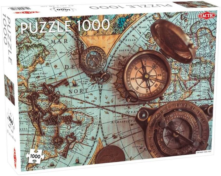 Tactic, Lover's Special, Vintage Sea Map, puzzle, 1000 elementów