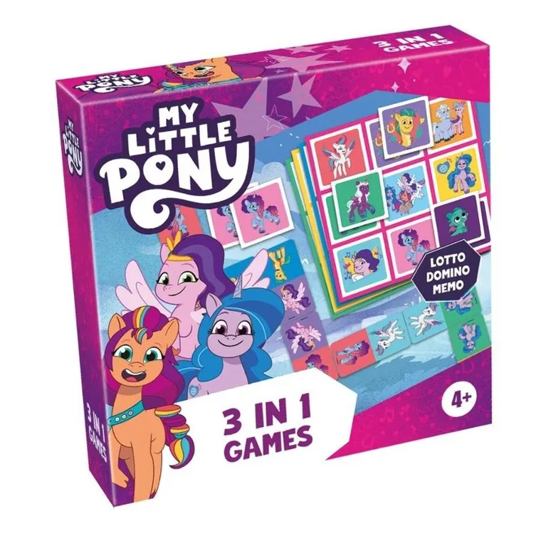 Tactic, My Little Pony, Lotto, Domino, Memo, gra losowa 3w1
