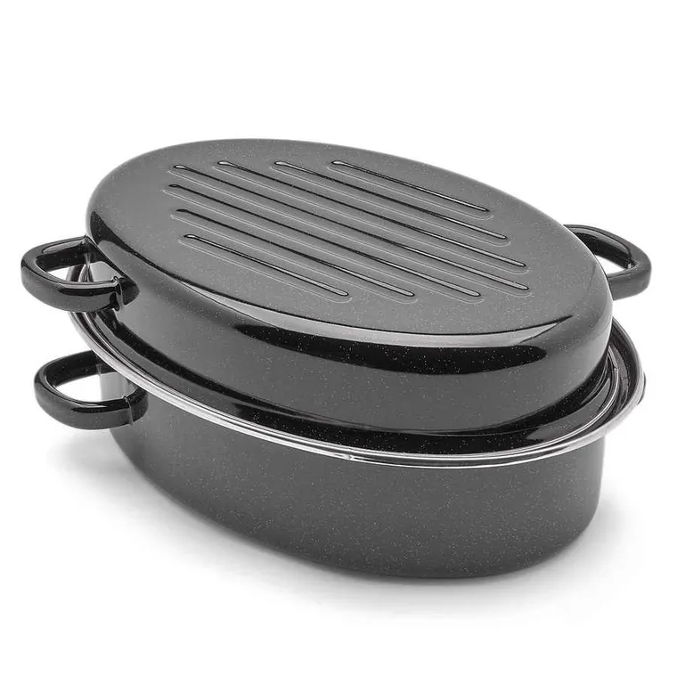 Tadar, brytfanna emaliowana, pokrywą grillową, 32 cm