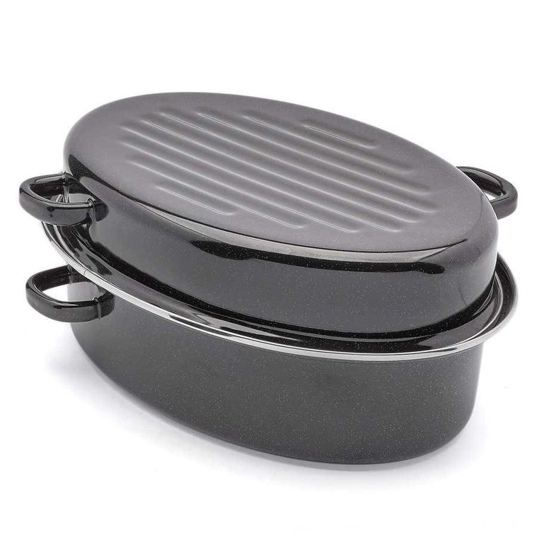 Tadar, brytfanna emaliowana, z pokrywą grillową, 38 cm