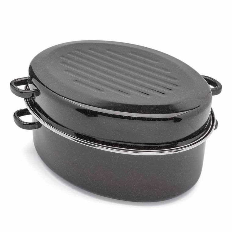 Tadar, brytfanna emaliowana, z pokrywą grillową, 42 cm