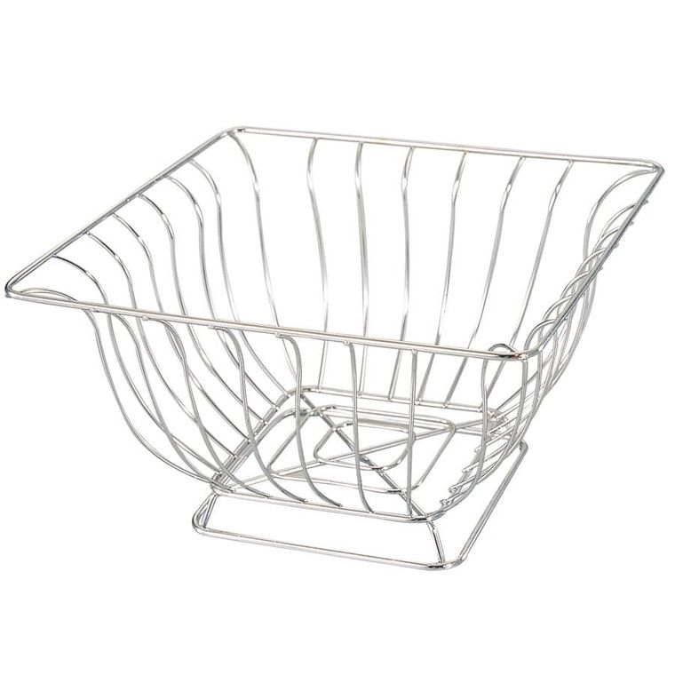 Tadar, chromowany kosz na owoce, kwadratowy