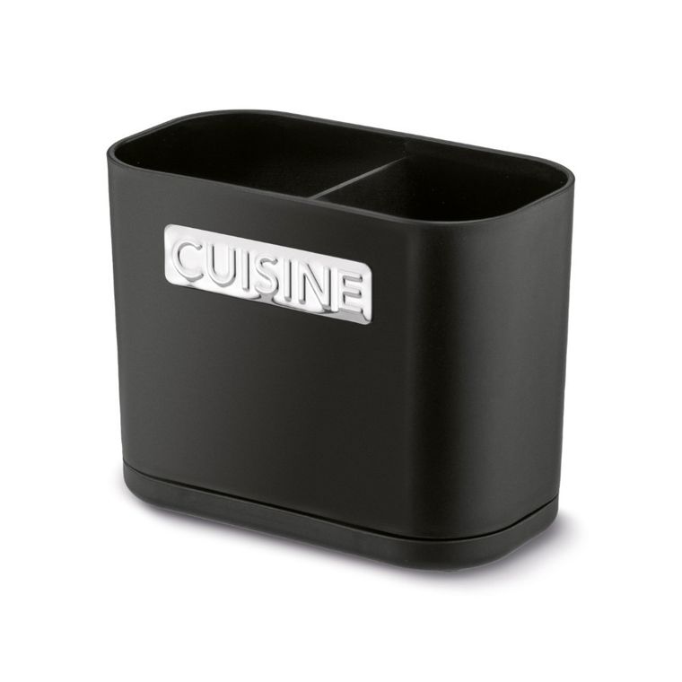 Tadar, Cuisine, ociekacz na sztućce, 2 komory, czarny, 13,5-7,5-10,8 cm