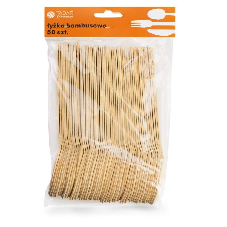 Tadar, drewniana łyżka, bambusowa, 50 szt.