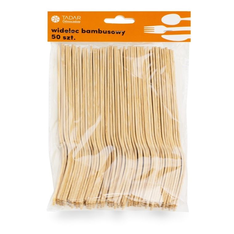 Tadar, drewniany widelec, bambusowy, 50 szt.