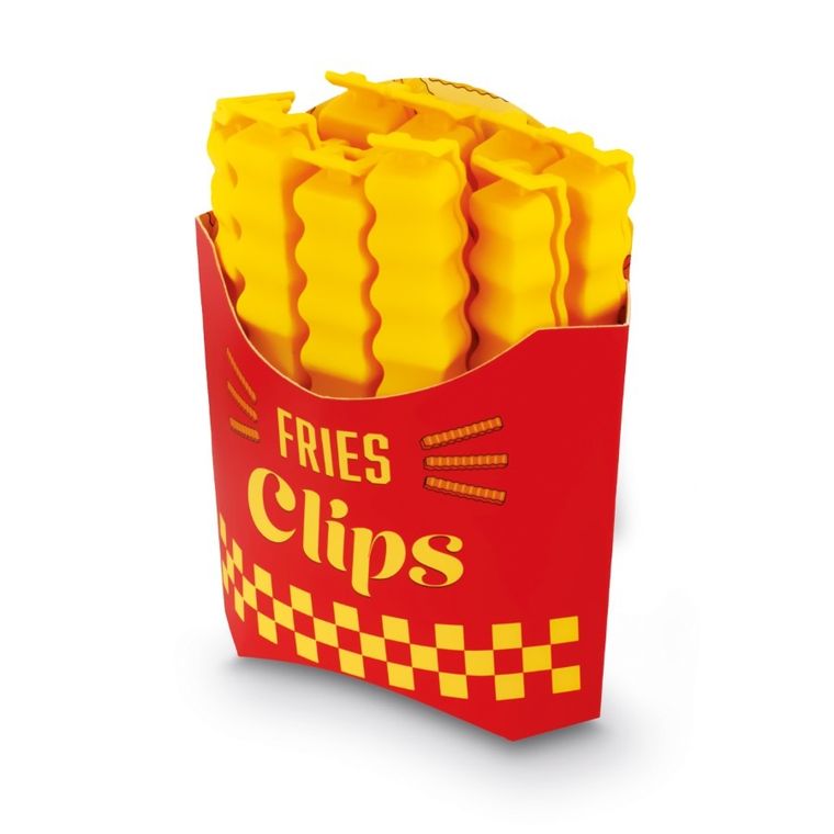 Tadar, French Fries, komplet klipsów do torebek z magnesem, 10-1,5-1 cm, 12 szt.