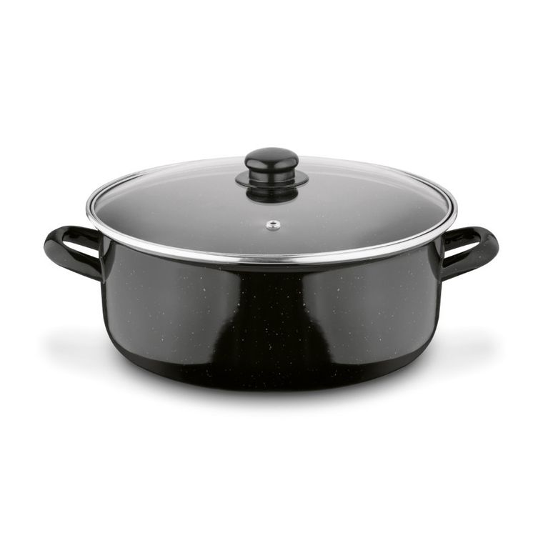 Tadar, garnek emaliowany z pokrywą, niski, 6l