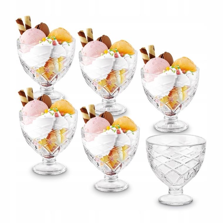 Tadar, Helado, komplet szklanych pucharków, 400 ml, 6 szt.