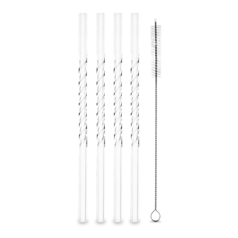Tadar, komplet 4 słomek, spiral + szczotka do czyszczenia słomek