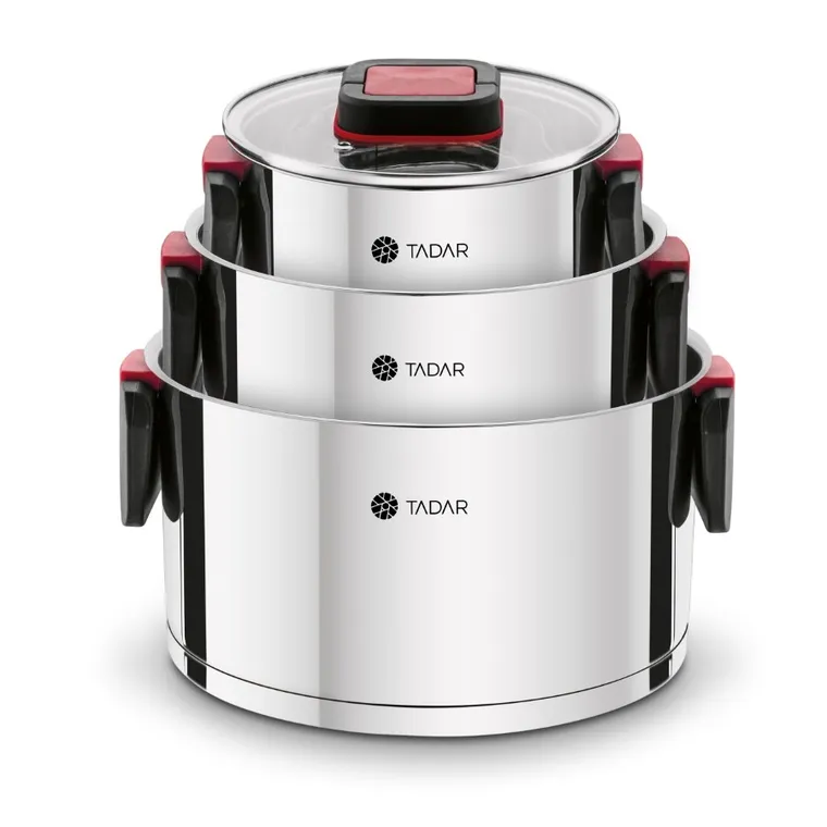 Tadar, komplet garnków evocook, składane uchwyty, 6 elementów