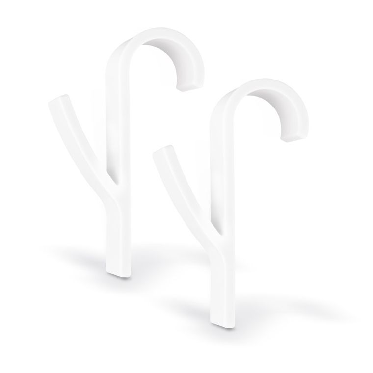 Tadar, komplet wieszaków, haczyków, białe, 2 szt.