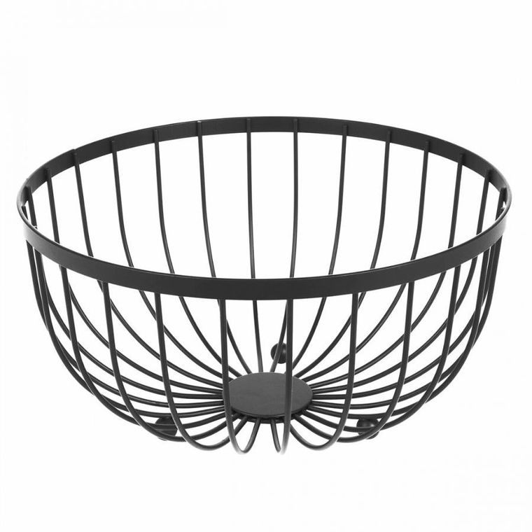 Tadar, koszyk na owoce, pieczywo, stalowy, czarny, 25 cm