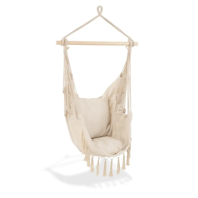 Tadar, krzesło hamak, z poduszkami, beż