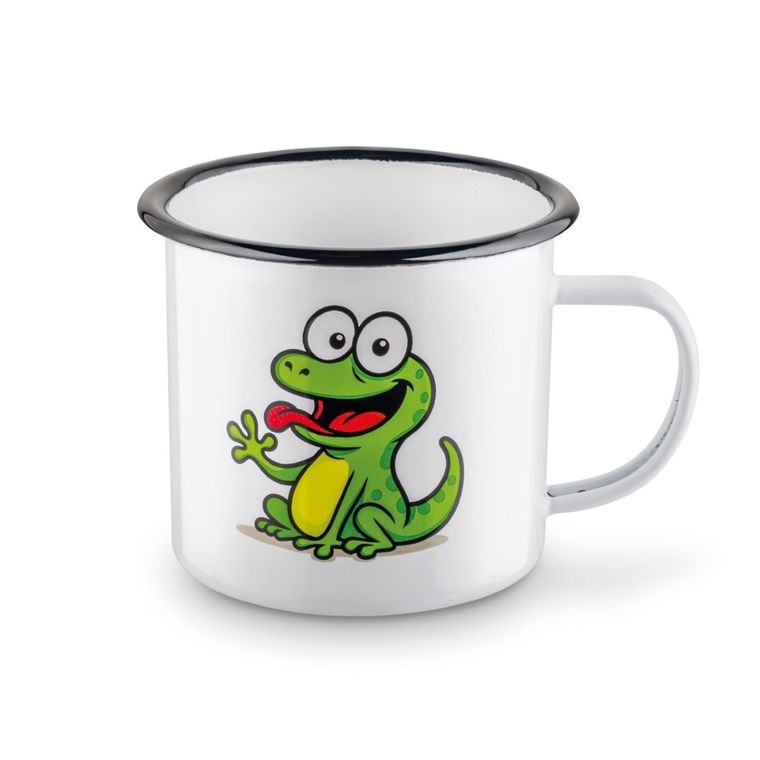 Tadar, kubek emaliowany, gekon, 9 cm, 500 ml