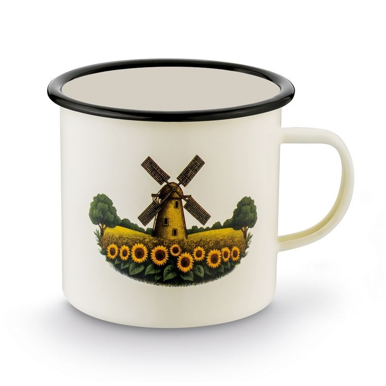 Tadar, kubek emaliowany, młyn, 9 cm, 500 ml