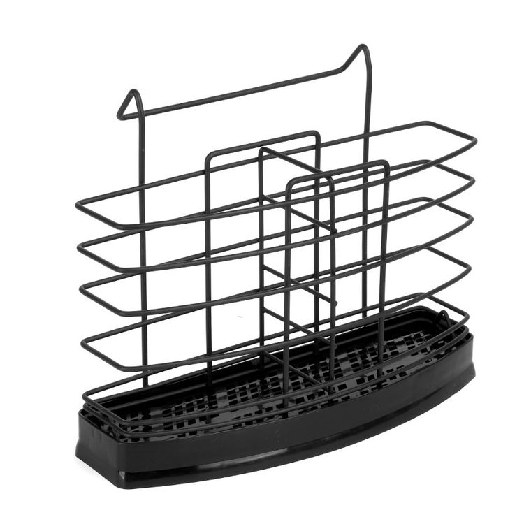 Tadar, ociekacz na sztućce, metalowy, czarny, 20-5-17 cm