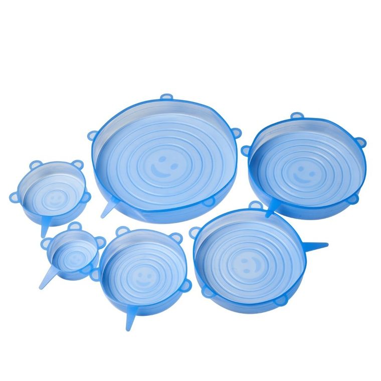 Tadar, silico komplet 6 pokrywek, niebieskie