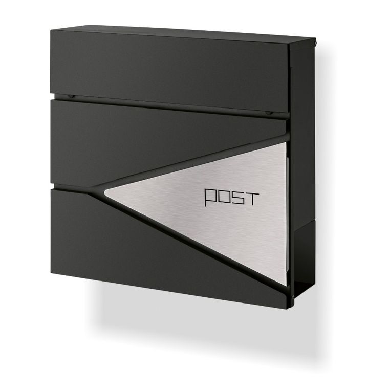 Tadar, skrzynka na listy, post antracyt+ss, 37-37-10 cm