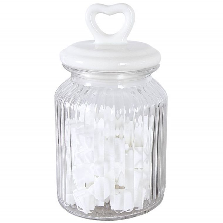 Tadar, słoik okrągły z pokrywą ceramiczną, serce, 1000 ml