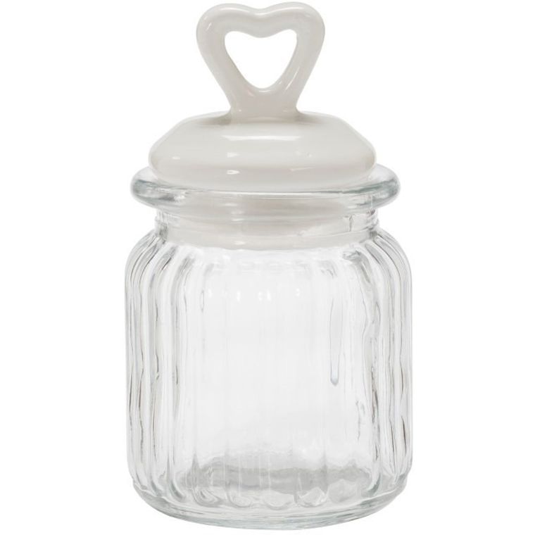 Tadar, słoik okrągły z pokrywą ceramiczną, serce, 290 ml
