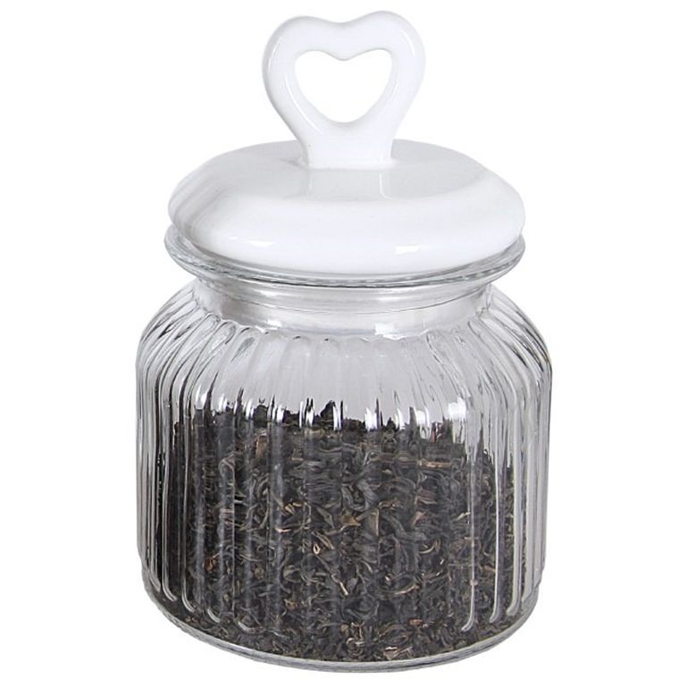 Tadar, słoik okrągły z pokrywą ceramiczną, serce, 650 ml