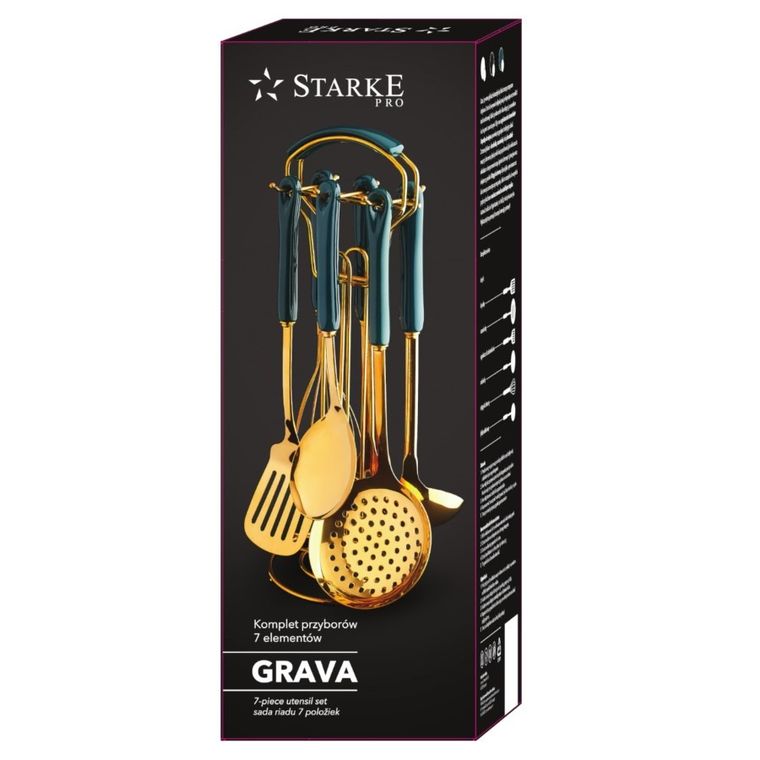 Tadar, Starke Grava black, komplet przyborów, 7elementów