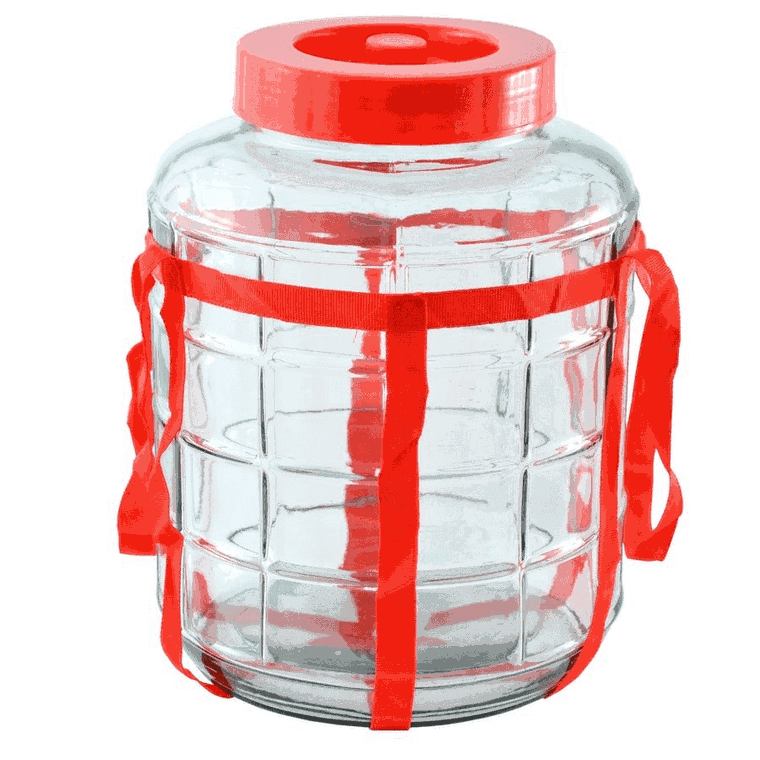 Tadar, szklany słoik z kapturkiem do fermentacji i pokrywą, 23 l