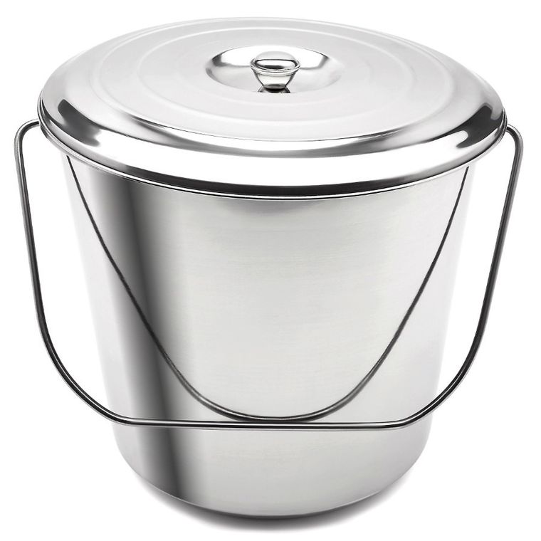 Tadar, wiadro nierdzewne + pokrywa, 15l