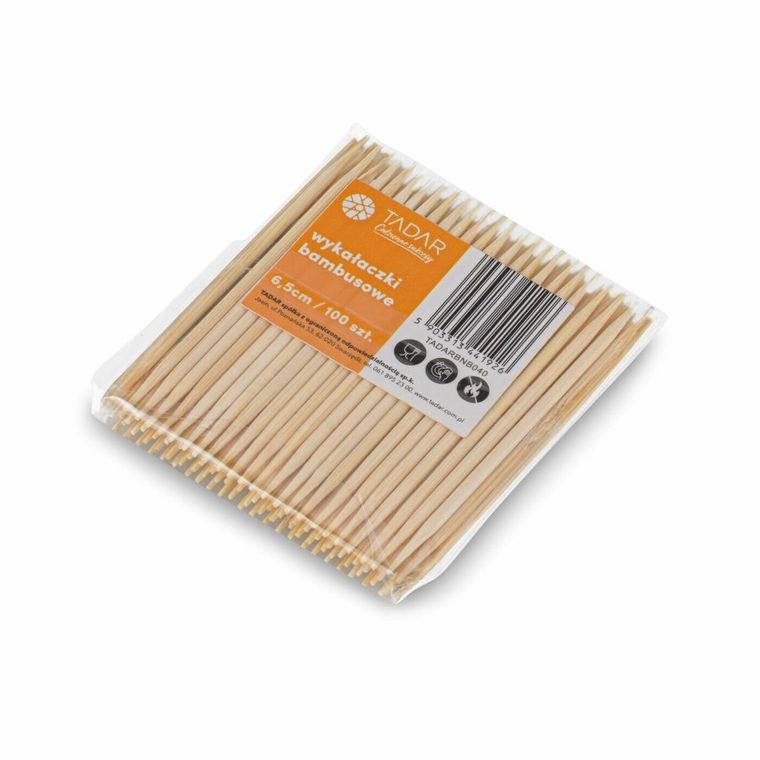 Tadar, wykałaczki bambusowe, 6,5 cm, 100 szt.