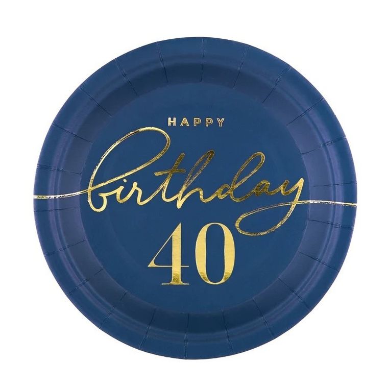 Talerzyki papierowe, Happy Birthday, 40 lat