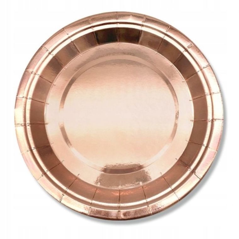 Talerzyki papierowe, różowe złoto