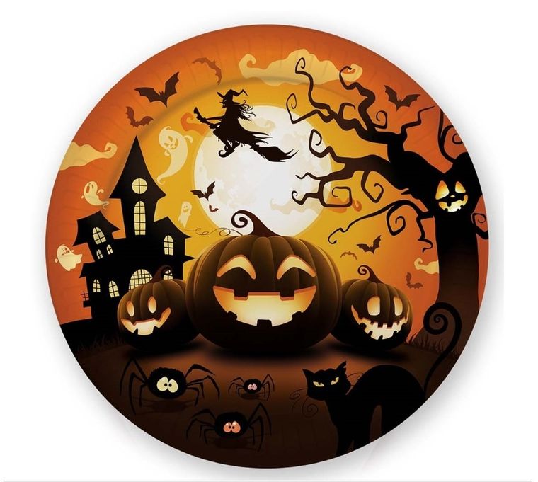 Talerzyki papierowe, straszna dynia