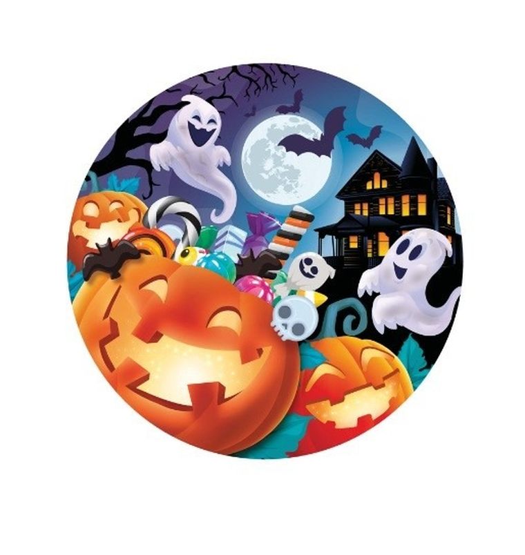 Talerzyki, wesołe dynie, 23 cm, 6 szt.