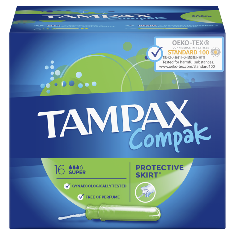 Tampax, Compak Super, tampony z aplikatorem, 16 szt.