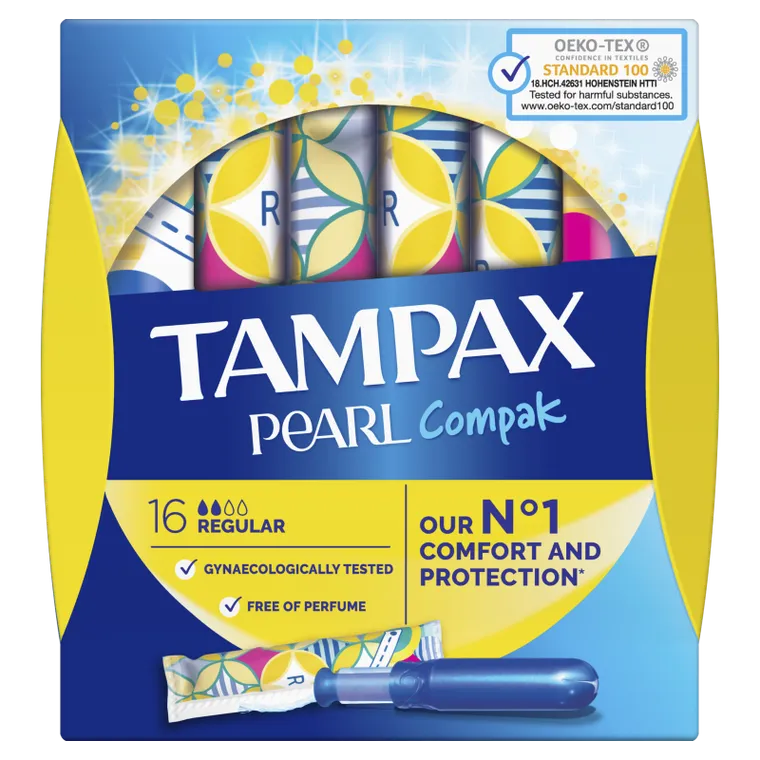 Tampax, Pearl Compak Regular, tampony z aplikatorem, 16 szt.