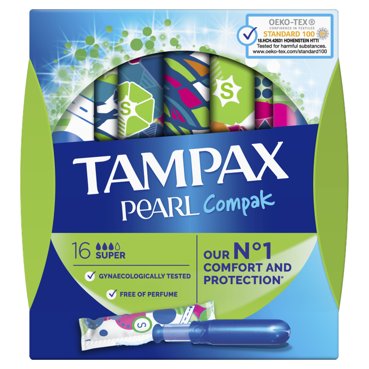 Tampax, Pearl Compak Super, tampony z aplikatorem, 16 szt.