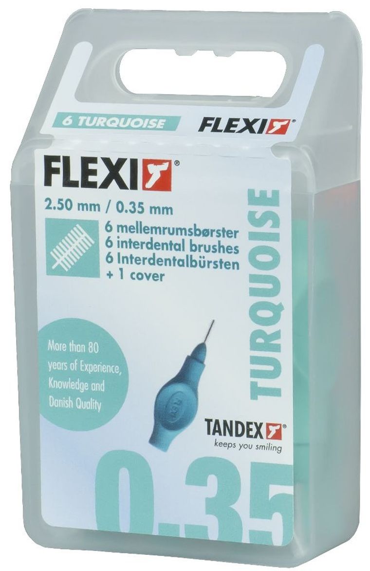 Tandex, czyściki międzyzębowe, Flexi 0,35-2,5 mm, X-micro, turquoise, turkusowy, 6 szt.