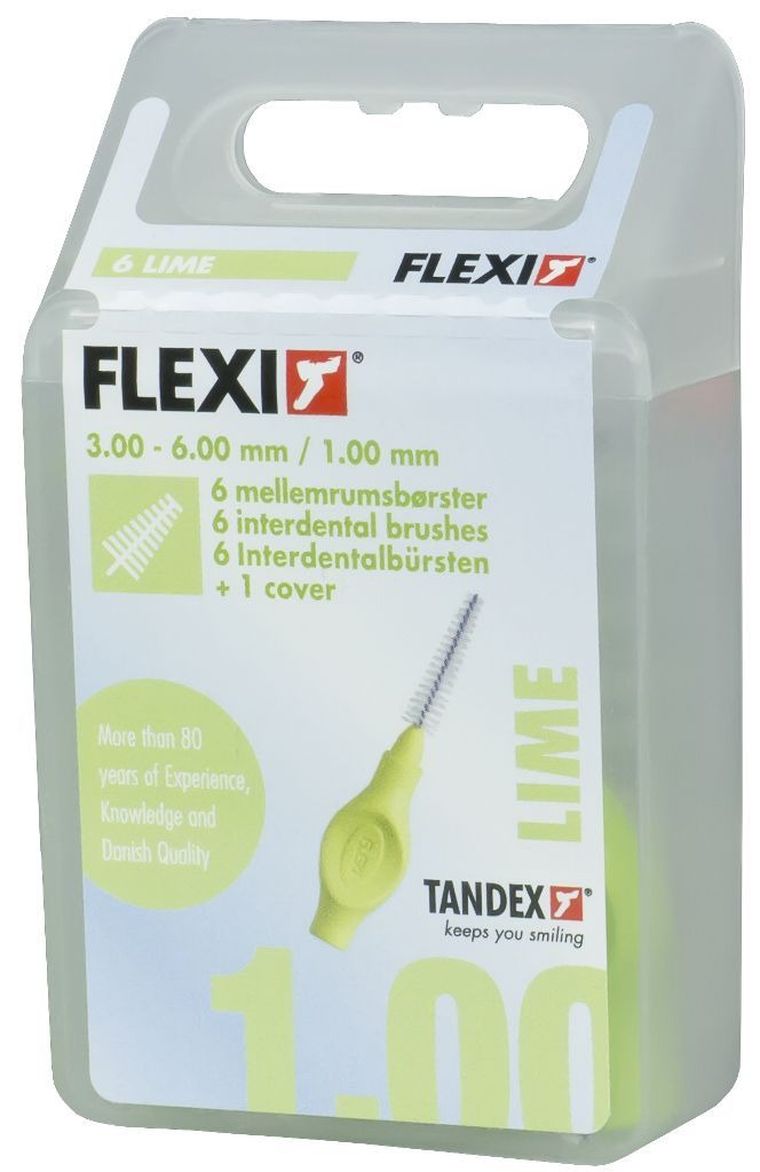 Tandex, czyściki międzyzębowe, Flexi 1-3-6 mm, Tapered, lime, zielony, 6 szt.