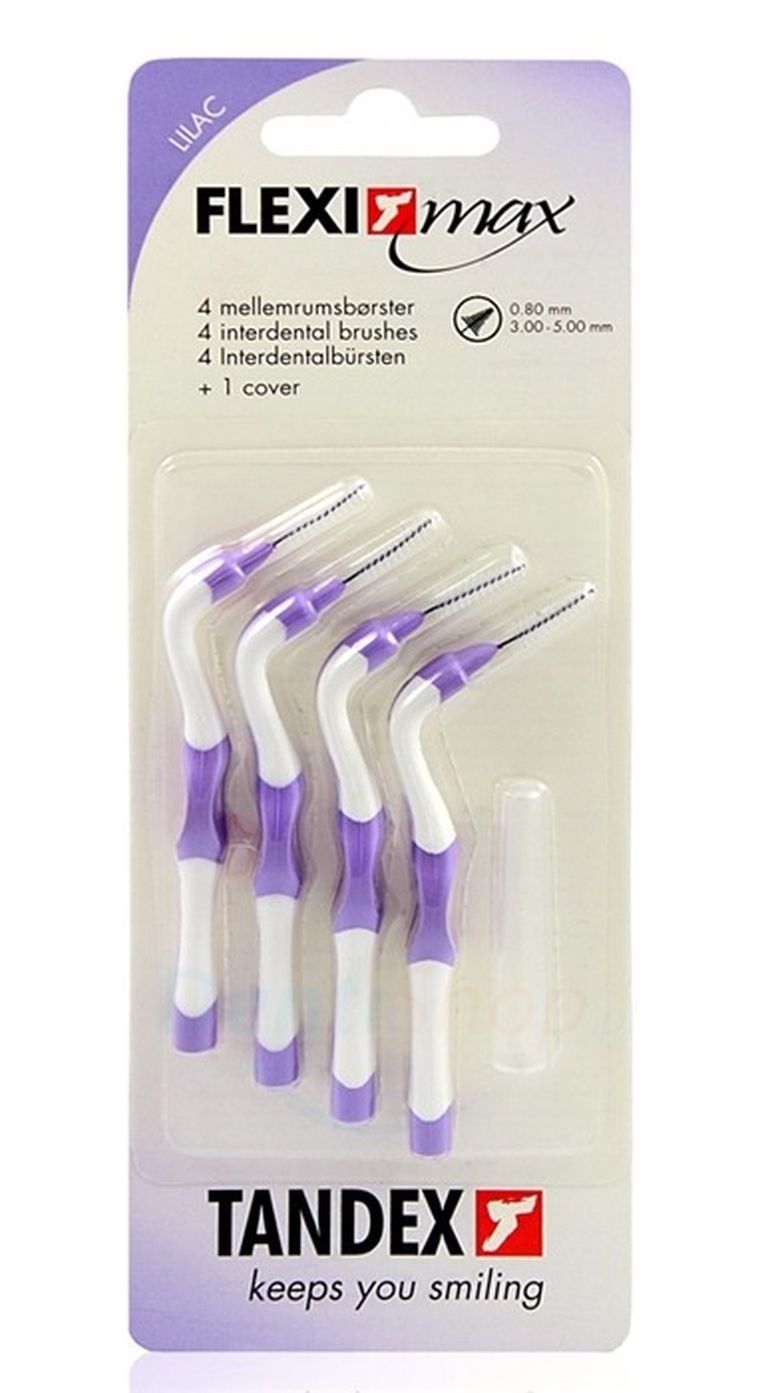 Tandex, czyściki międzyzębowe, FlexiMax 0,8-3-5 mm, lilac, wrzosowy, 4 szt.