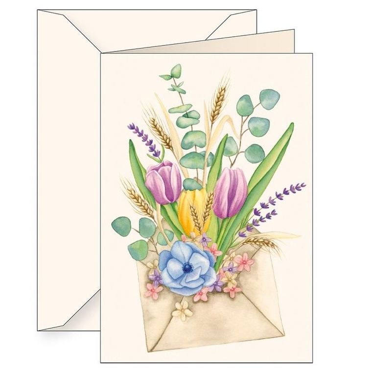 Tassotti, karnet B6 z kopertą, koperta z bukietem