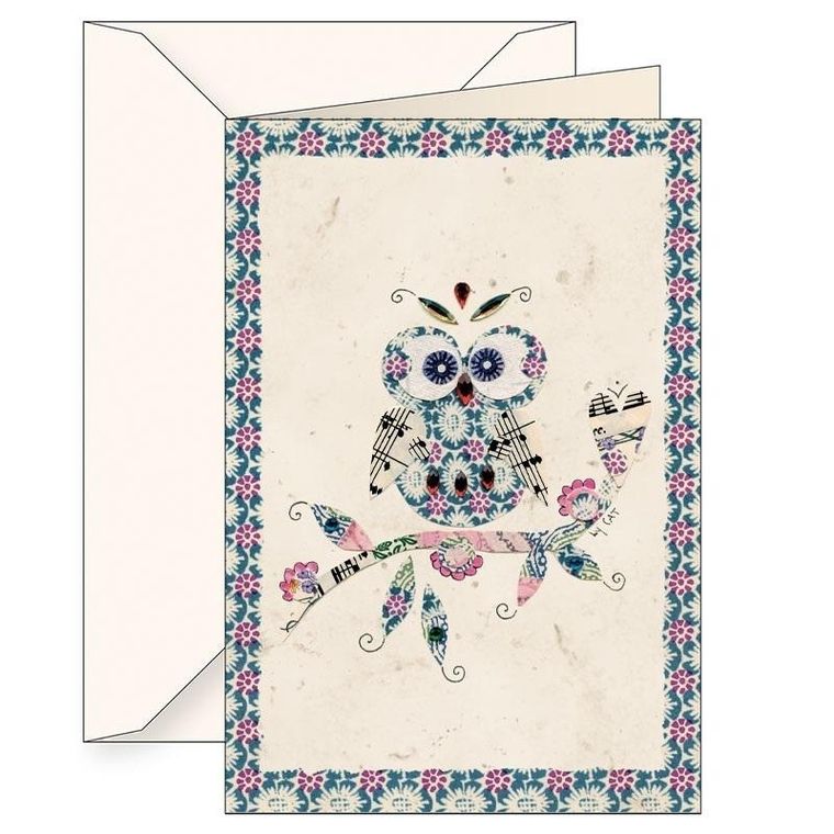 Tassotti, karnet B6 z kopertą, Sowa