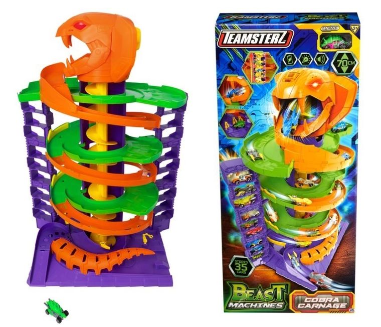 Teamserz, Cobra Carnage, garaż ze zjeżdżalnią i autkiem, 70 cm