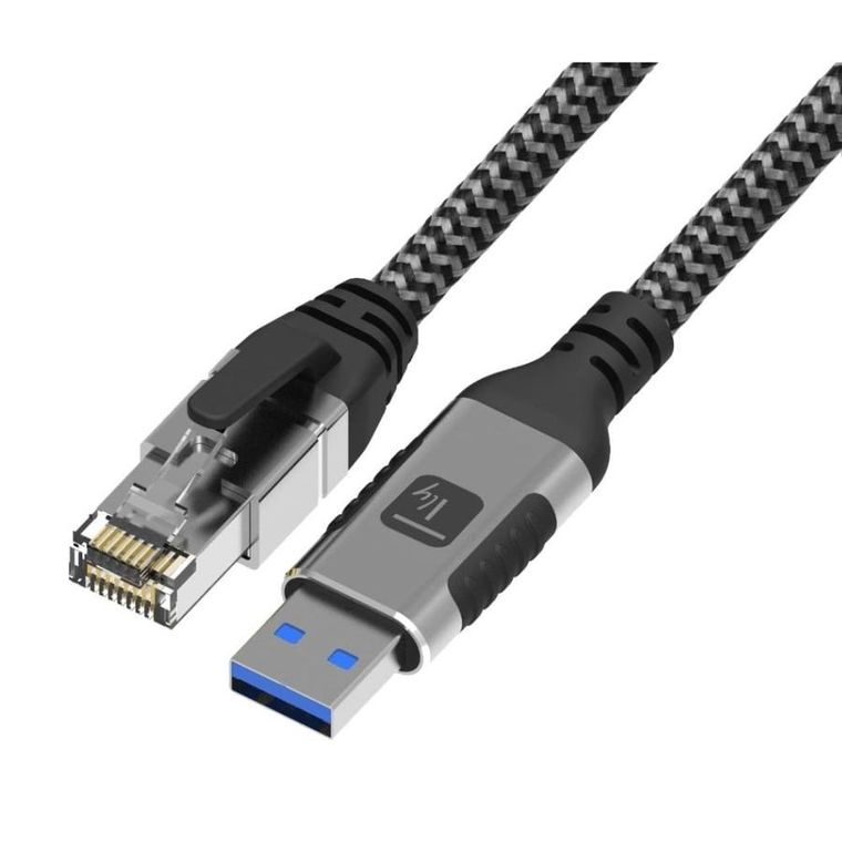 Techly, RJ45, kabel sieciowy, USB-A, 1m
