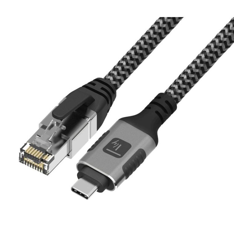 Techly, RJ45, kabel sieciowy, USB-C, 1m